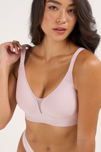 Support & Lift V-Neck Mesh Bra